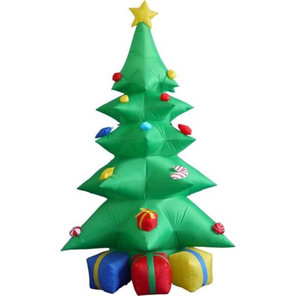 Amazon.com: THUNDERBAY 6 FT Christmas Inflatable Decorated  8 Foot Tall Inflatable Green Christmas Tree with Multicolor Gift Boxes and Star